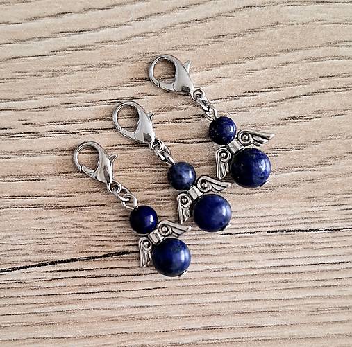 Kľúčenky - Minerálový minianjelik (Lapis Lazuli) - 17450450_