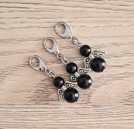 Kľúčenky - Minerálový minianjelik (Ónyx) - 17450457_