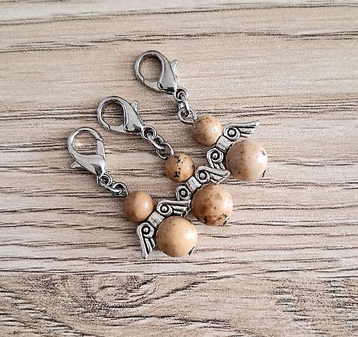 Kľúčenky - Minerálový minianjelik (Jaspis pieskový) - 17450459_