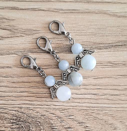 Kľúčenky - Minerálový minianjelik (Akvamarín) - 17450489_