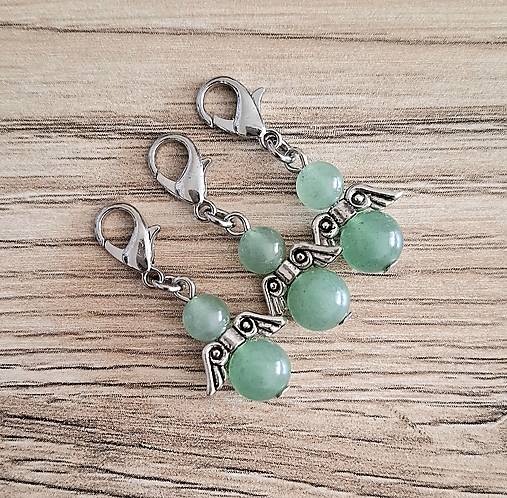 Kľúčenky - Minerálový minianjelik (Avanturín) - 17450491_