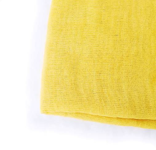 Šály a nákrčníky - "mustard" bavlnený  šál  skladom - 17448747_