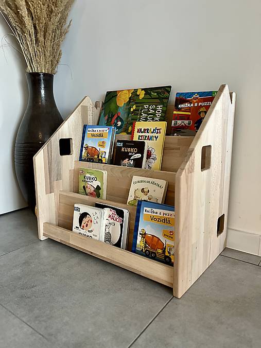 Nábytok - Montessori detská knižnica (Farebné boky podľa výberu) - 17449088_