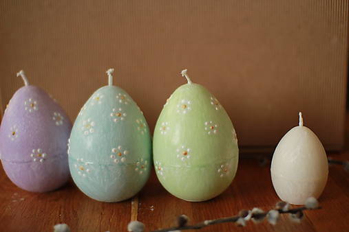 Dekorácie - Veľkonočné vajíčko - veľké (bodkované - belasé) - 17451290_