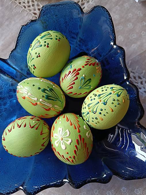 Dekorácie - Zelenožlté kraslice - 17452835_