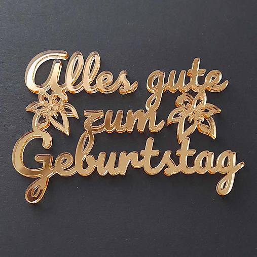 Dekorácie - Nápis na čelo torty do 10 slov zlatý zrkadlový - 17453138_