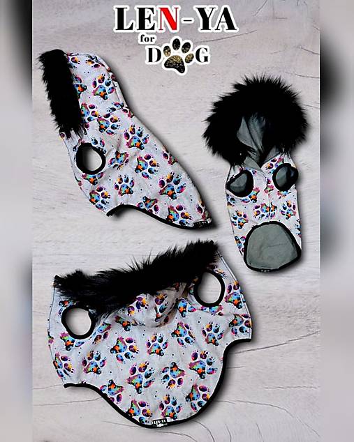 Pre zvieratá - Výpredaj - softshellová vesta Splash paws s čiernou kožušinkou - 17452691_