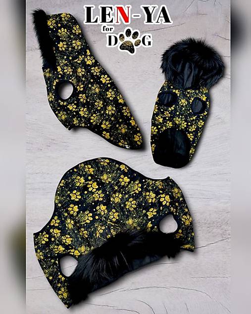 Pre zvieratá - Výpredaj - softshellová vesta Gold paws s čiernou kožušinkou - 17452763_