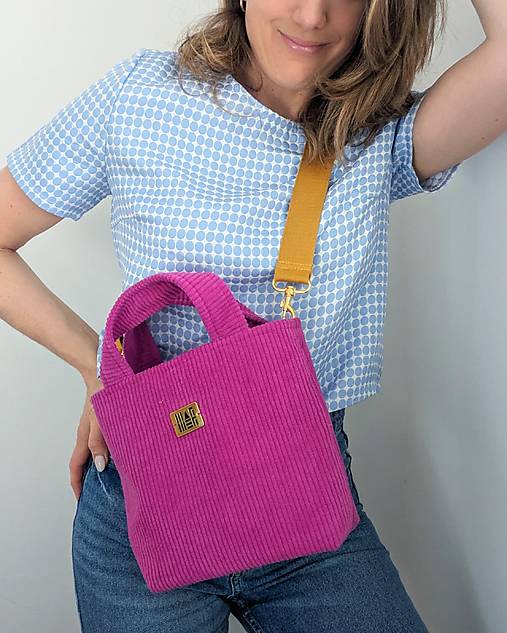 Menčestrová kabelka  L I N A - cyklamenová