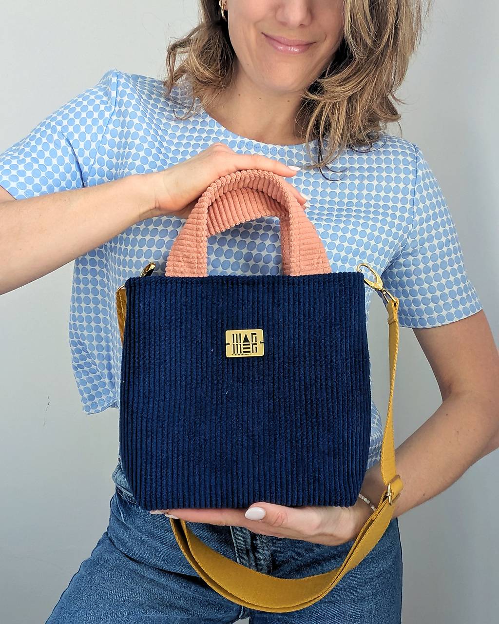 Menčestrová kabelka  L I N A - farebná