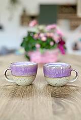 Nádoby - Cappuccino šálka (lila) kamenina - 17452817_