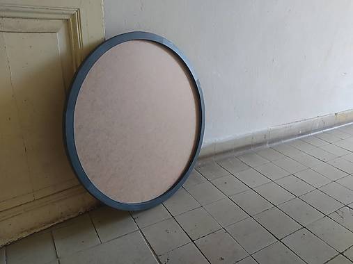 Rámiky - Drevený okrúhly rám na machový obraz 80cm modrý - 17454375_