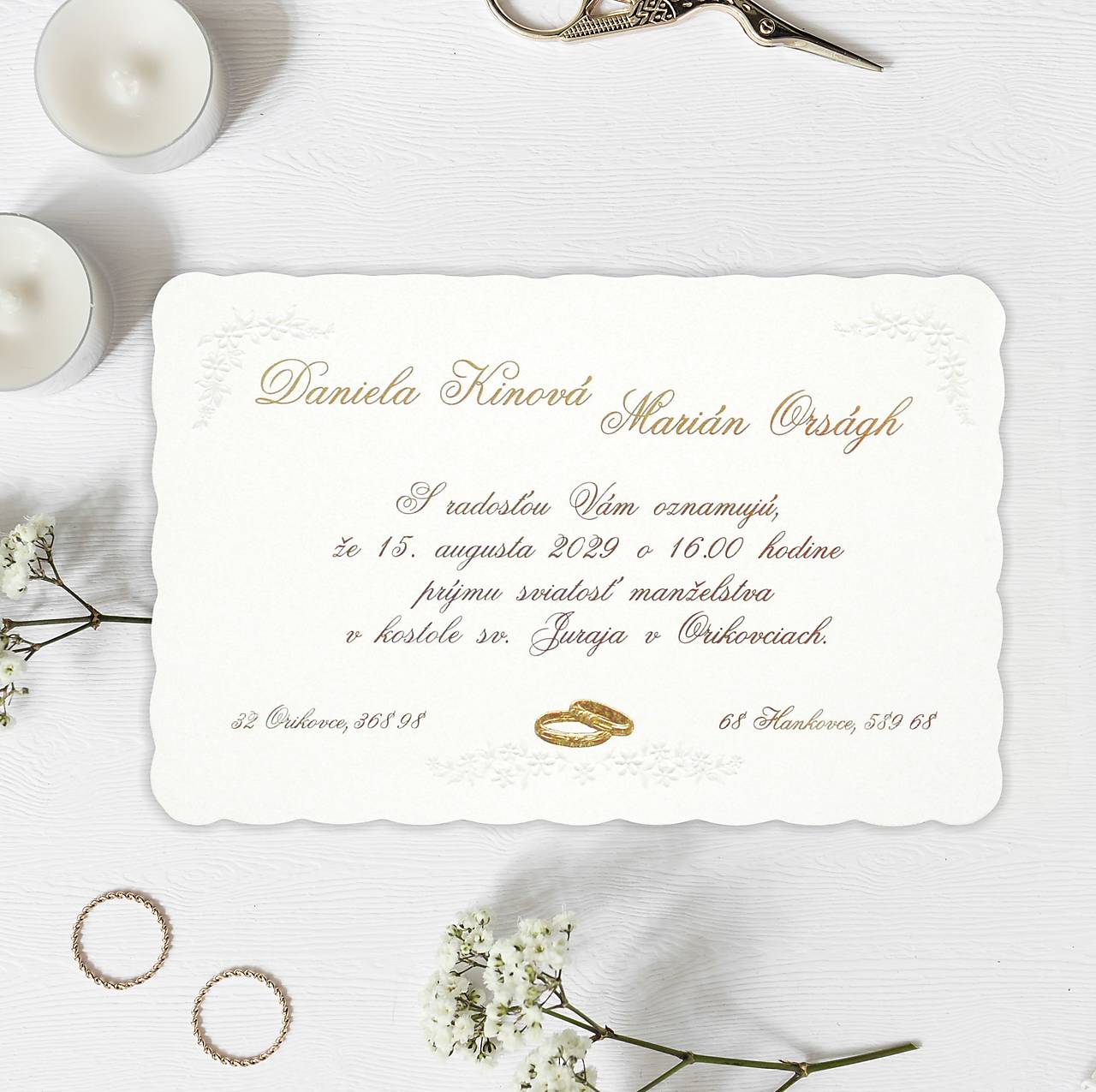 Svadobné oznámenia A5022