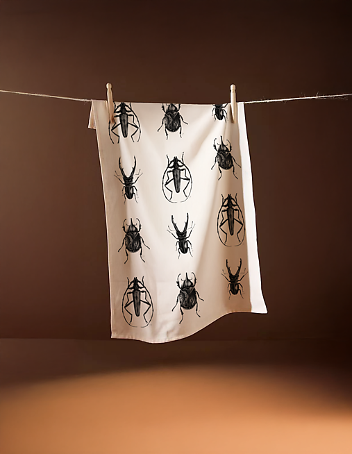 Úžitkový textil - Kuchynská utierka CHROBÁKY - Autorský dizajn - 17455646_