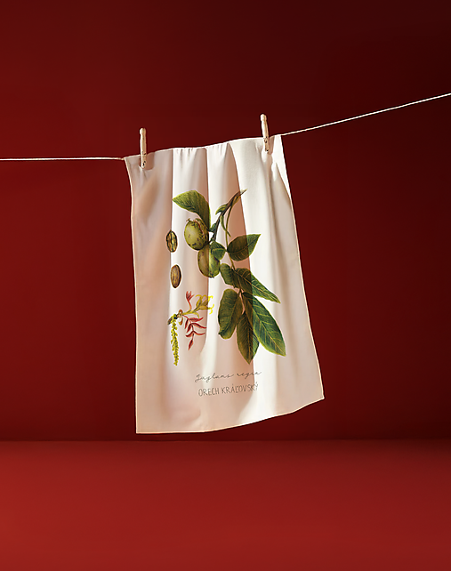 Úžitkový textil - Kuchynská utierka ORECH - Autorský dizajn - 17455763_