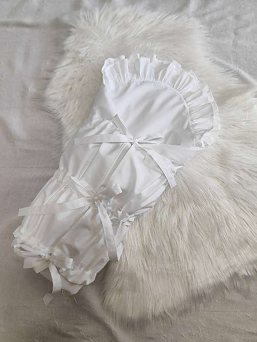 Detský textil - Biela šnurovacia zavinovačka s dvomi volánmi vhodná na každý deň - A2 - 17455499_