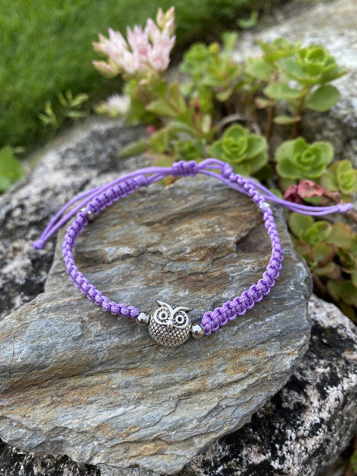 Náramky - Pletený náramok “sovička” - 17458124_