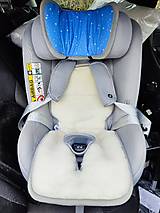 Detský textil - VLNIENKA Vložka proti poteniu do autosedačky Maxi-Cosi Mica Pro Eco 100% Merino top super wash Natural  Hviezdičky modré - 17460247_