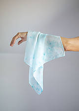 Šatky - ZĽAVA-Hodvábna šatka do vlasov aj na krk- "Belasá" - 17462372_