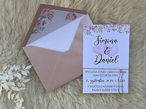 Grafika - Svadobné oznámenie - srdiečka - 17462368_