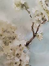 Fotografie - Akvarel originál Kvetoucí trnka - 17461368_