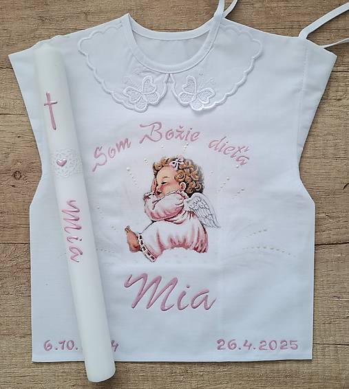 Detské oblečenie - Košieľka na krst +sviečka - 17461107_