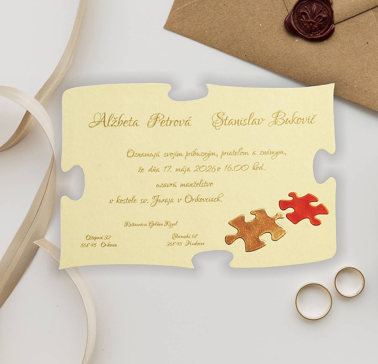 Svadobné oznámenia A5011