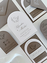 Papiernictvo - Moderné svadobné oznámenie 294 polkruh s monogramom - 17463036_