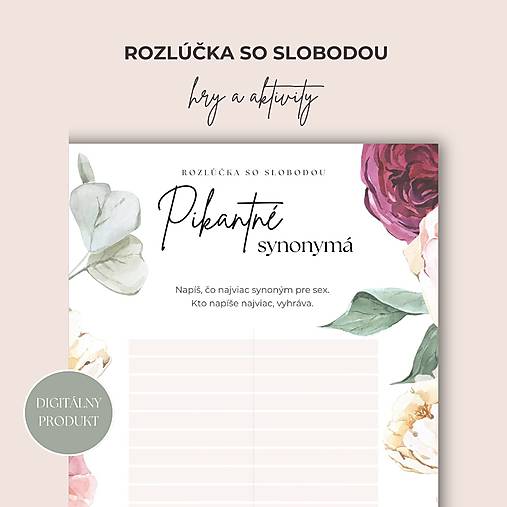 Grafika - Hra na rozlúčku so slobodou: Pikantné synonymá (digitálny produkt) - 17464107_