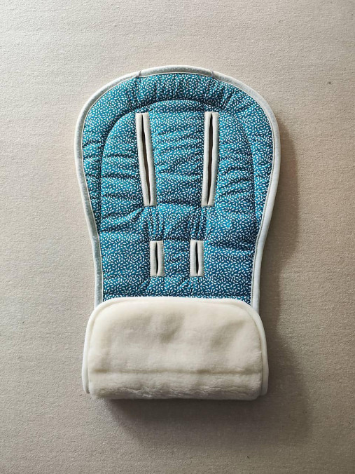Detský textil - VLNIENKA podložka do kočíka G-MINI Kadet premium 100% MERINO TOP SUPER WASH Natural  Tyrkysová - 17463998_