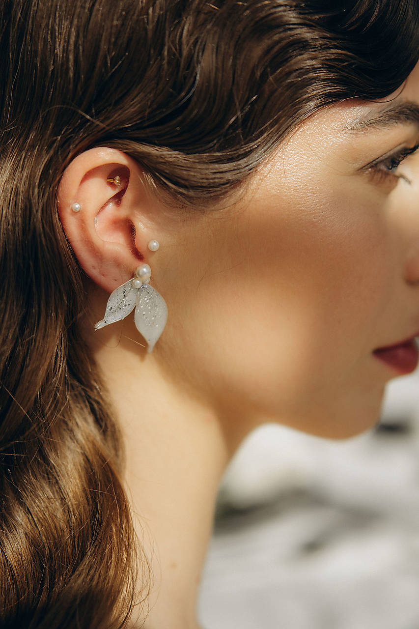 Svadobné náušnice s riečnymi perlami Júlia