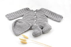 Detské súpravy - Šedý set MERINO - 17463930_