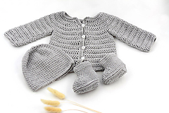 Detské súpravy - Šedý set MERINO - 17463931_