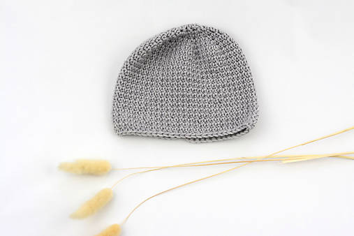 Detské čiapky - Šedá čiapka MERINO - 17463881_