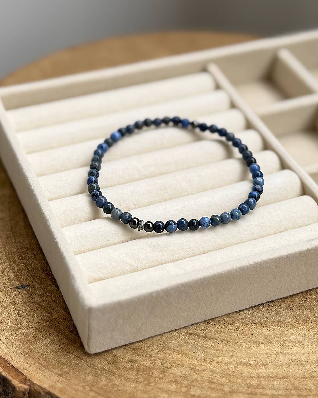 Pánsky náramok Pozitívneho postoja k životu - Dumortierit a Diamant 