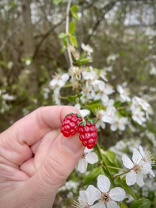 Náušnice - Raspberry - 17464021_
