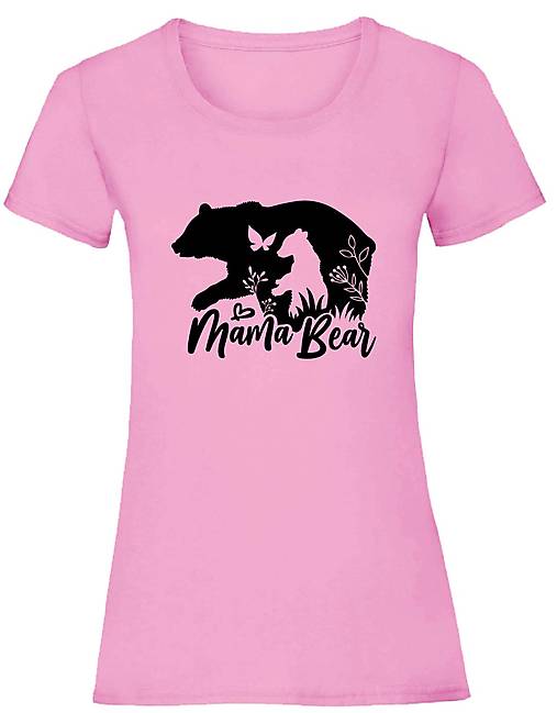 Topy, tričká, tielka - Mama bear (XS - Ružová) - 17464444_