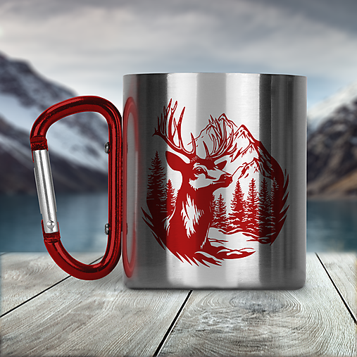 Nádoby - JELEŇ nerezový termo hrnček  - 17464138_