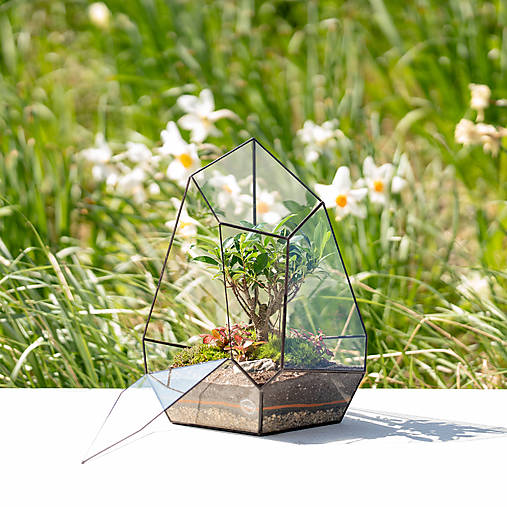 Dekorácie - Zatvorené rastlinné terárium "TYRKYS" (Medená patina) - 17463268_