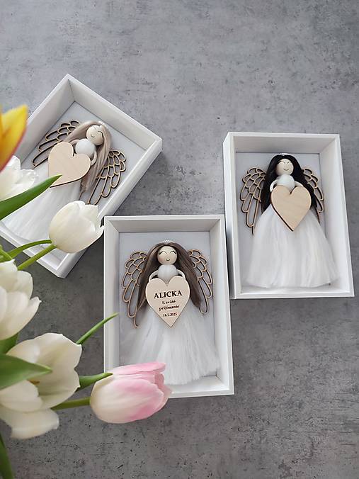 Dekorácie - Macrame anjel prvé sväté prijímanie  - 17465964_