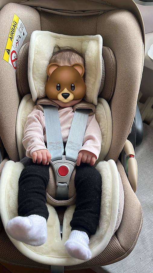 Detský textil - VLNIENKA podložka do autosedačky vajíčko Cybex Cloud T 100% Merino TOP SUPER WASH Natural Mušelín Beige - 17466118_