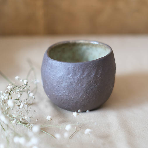 Nádoby - Raw Zemitá šálka - 17465674_