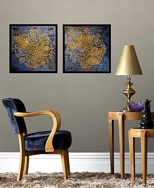 Obrazy - Ornament Gold I-II - 17468133_