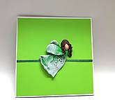 Papiernictvo - Pohľadnica s Anjelikom ...  aj ku krstu (zelený) - 17469663_