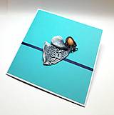 Papiernictvo - Pohľadnica s Anjelikom ...  aj ku krstu (modrý) - 17469670_