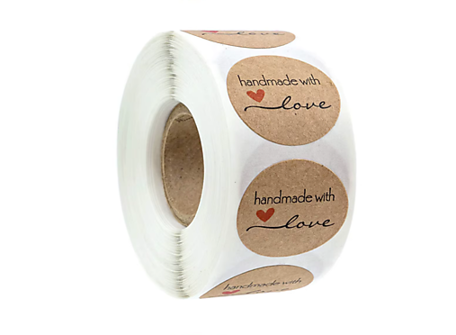 Papier - Samolepiace nálepky 1 „❤Hand made with LOVE❤“ - 17468987_