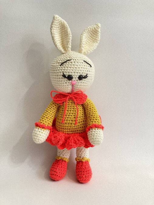 Hračky - Zajac/zajka/zaja hačkovaná hračka - 17470182_