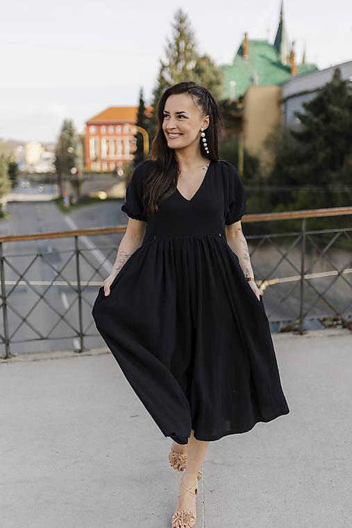 Šaty - Šaty "Boho Breeze" - čierna - 17471788_