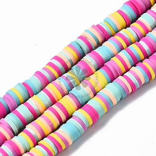 Korálky - (1249) Polymérový disk HEISHI KORÁLKA, 6 mm - 1 zväzok - 17472591_