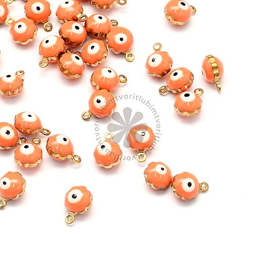 Komponenty - (7485) Prívesok kvet s okom (evil eye), 9 mm - 1 ks - 17472647_